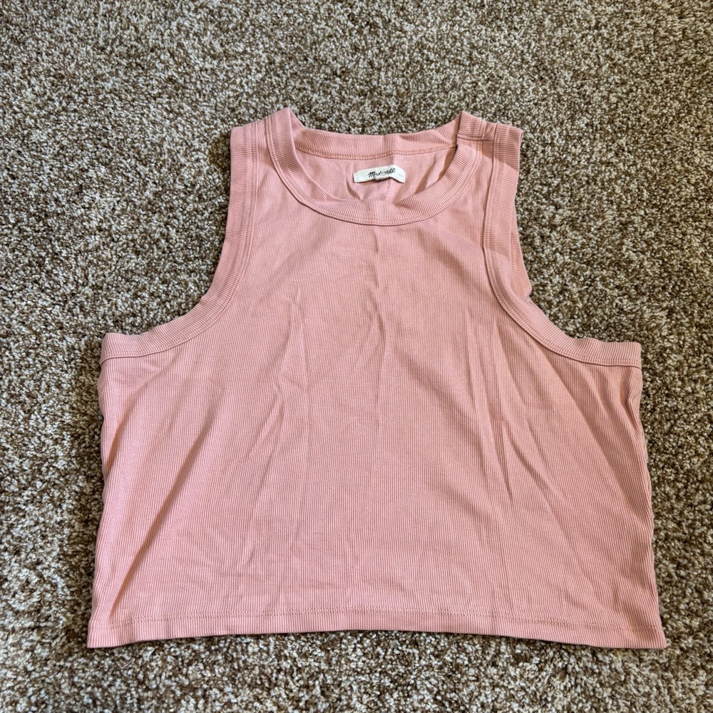 Madewell || High Neck Cropped Snug Tank Size L